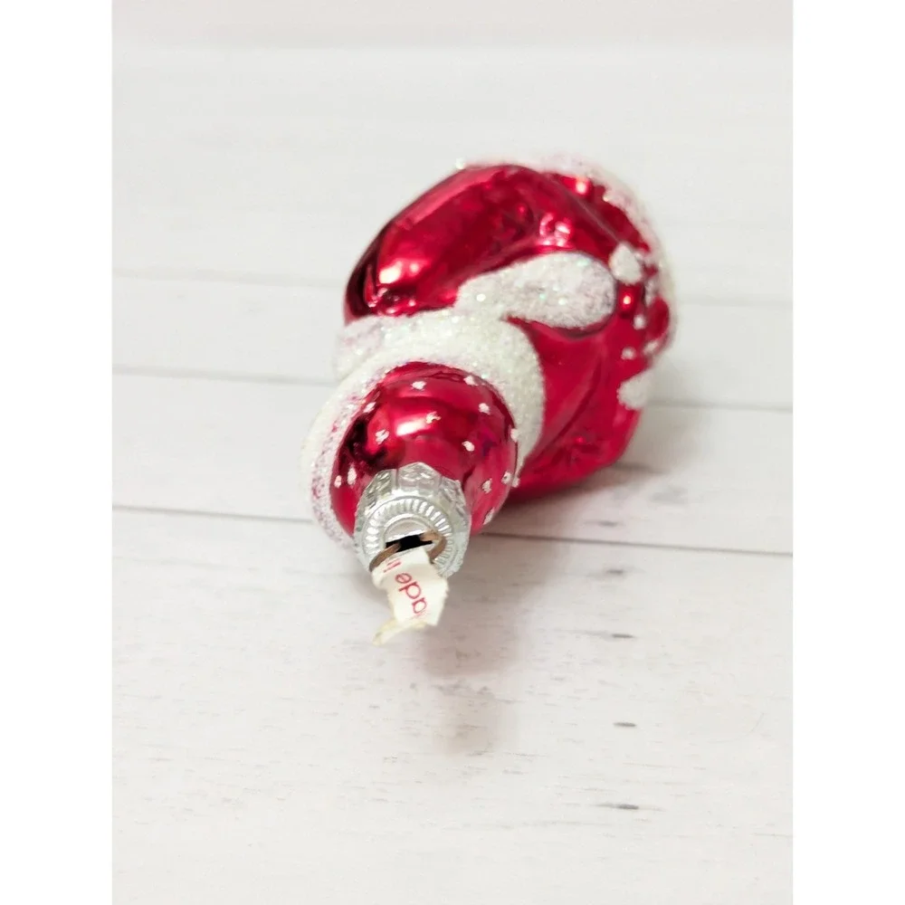 Vintage Ice Skate Child Victorian Blown Glass Ornament 5